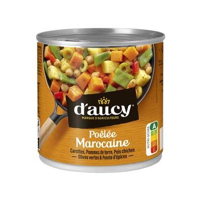D'aucy Poêlée Marocaine- Carottes, Pommes de Terre, Pois Chiches, Olives Vertes et Pointe d'Epices, 290g