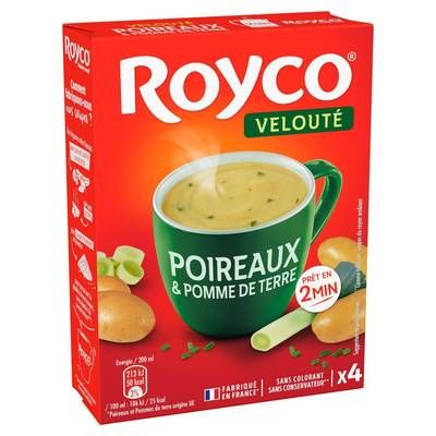 Royco Velouté de Poireaux et Pommes de Terre - 4 sachets instantanée, 54g