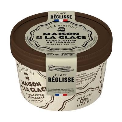 Maison de la Glace Glace artisanale Crème Glacée Réglisse, 500g