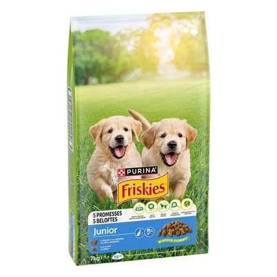 Purina - Friskies Croquettes Poulet Légumes avec du Lait Junior pour chiot, 7kg