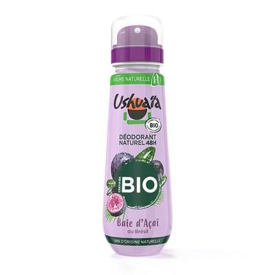 Ushuaïa Déodorant spray compressé 48H Baie d'Açai Bio, 75ml