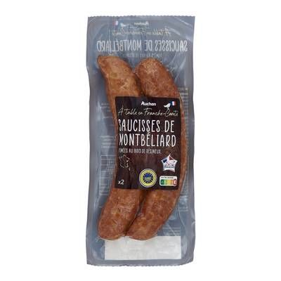 Auchan Terroir Saucisses de Montbéliard IGP, 2 saucisses - 300g