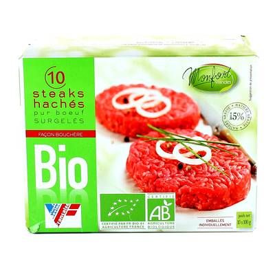 Monfort Steak haché bio pur boeuf 15% mg, 10x100g