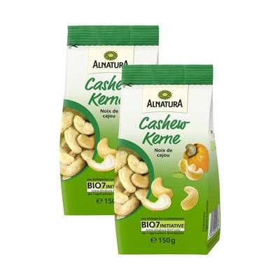 Alnatura Noix de cajou bio, Lot de 2x150g