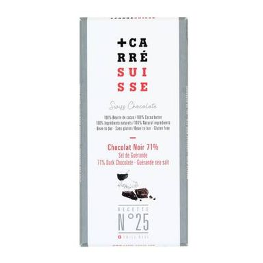 Carré Suisse Tablette Chocolat Noir 71% et Sel de Guérande, 100g