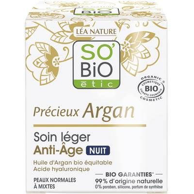 So'Bio Soin anti-âge nuit - Anti-âge - Peaux normales à sèches, même sensibles - Cosmébio, 50ml