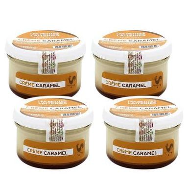 Les Petites Laiteries Petit Pot de Crème caramel - Lait de vache pasteurisé, Lot de 4x100g