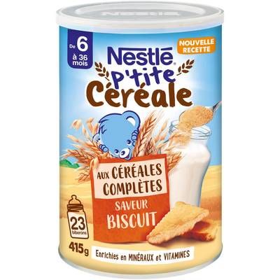 Nestlé - P'tite Céréale Céréales Saveur Biscuit Bébé Dès 6 mois, 415g