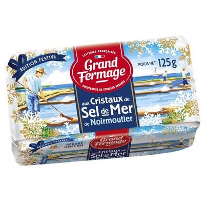 Grand Fermage Beurre aux cristaux de sel de mer de Noirmoutier, 125g