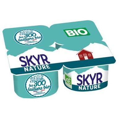 Les 300 laitiers bio Skyr Bio Nature 0%mg, 4x100g