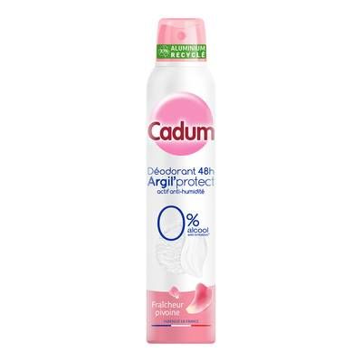 Cadum Déodorant spray Argil Protect Fraîcheur Pivoine 48H, 200ml