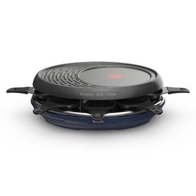 Tefal Raclette Grill Crêpes Colomania Bleue 8 coupelles RE310412