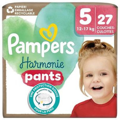 Pampers Harmonie Pants Couches Culottes Bébés Harmonie Pants 12-17kg T5, 27 couches culottes
