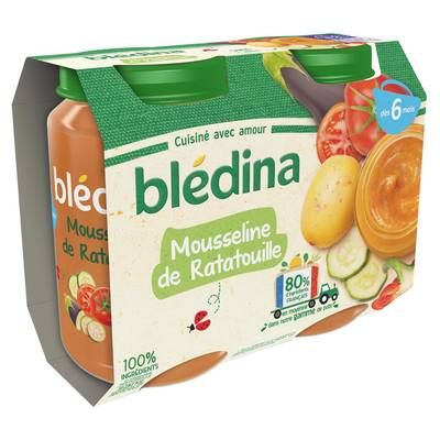 Blédina Mousseline de Ratatouille Pot Bébé Dès 6 mois, 2x200g