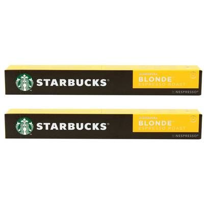 Starbucks by Nespresso Café blonde espresso roast intensité 6, Lot de 2x10 capsules