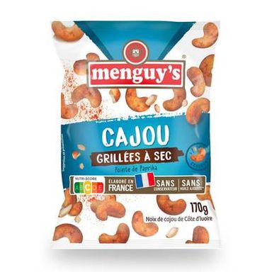 Menguy's Noix de cajou grillé à sec et pointe de paprika, 170g