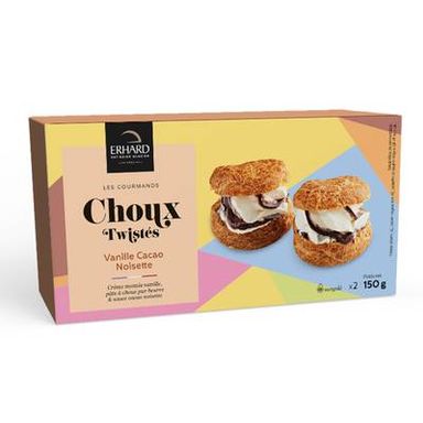 Erhard Choux vanille cacao noisette, 2x75g