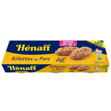 Henaff Rillettes de porc, 3x78g