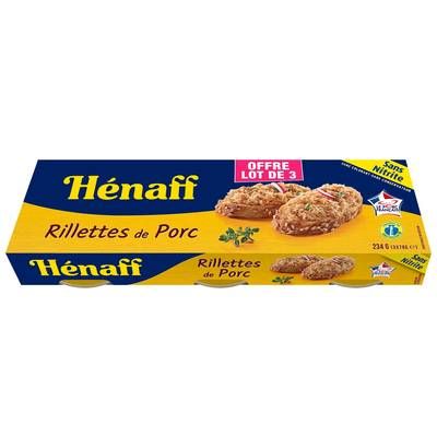Henaff Rillettes de porc, 3x78g