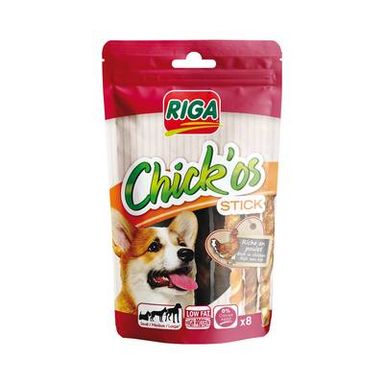 Riga Chick'Os Sticks au Poulet - Friandise Récompense pour chien x8, 80g