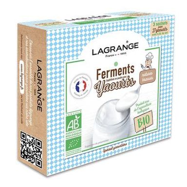Lagrange Ferments nature bio pour yaourt, 3 sachets de 12g