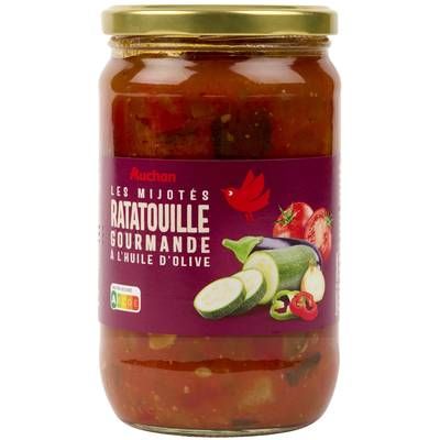 Auchan Ratatouille cuisinée à l'huile d'Olive en bocal, 650g
