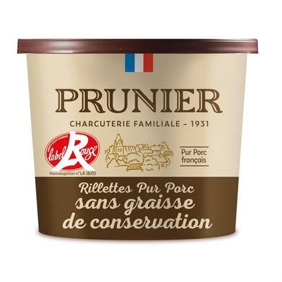 Prunier Rillettes Pur Porc Sans Graisse de Conservation Label Rouge, 200g