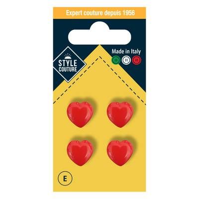 Style couture Bouton coeur, 4 pièces