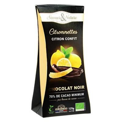 Saveurs & Nature Citronnettes au chocolat noir bio, 125g