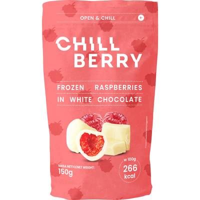 Chill Berry  Framboises enrobées de chocolat blanc, 150g