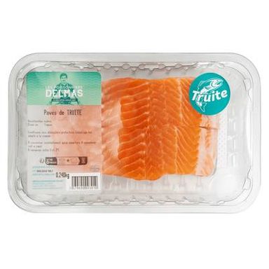 Delmas Pavé de truite avec peau, Barquette de 240g