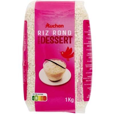 Auchan Riz rond pour dessert, 1kg