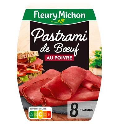 Fleury Michon Pastrami de Boeuf au Poivre, 8 tranches - 100g