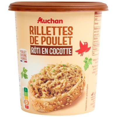 Auchan Rillettes de Poulet Rôti en Cocotte, 400g