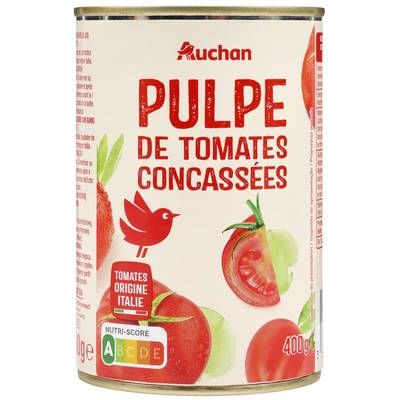Auchan Pulpe de tomates concassées, 400g