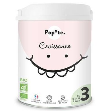 Popote Lait de Croissance Bio 3ème âge en Poudre, Dès 10 Mois, 800g