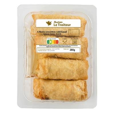 Auchan Le Traiteur Nems aux Crevettes, 4 nems - 280g