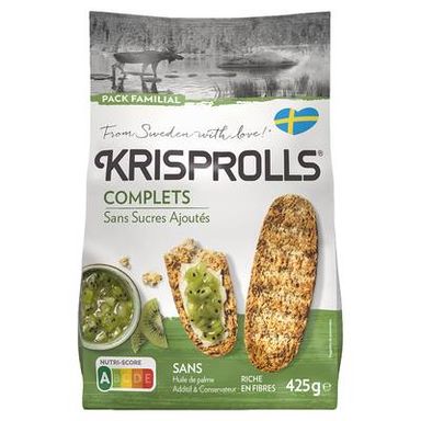 Krisprolls Petits Pains Suédois Complets sans sucres ajoutés, 425g