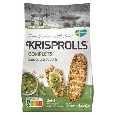 Krisprolls Petits Pains Suédois Complets sans sucres ajoutés, 425g