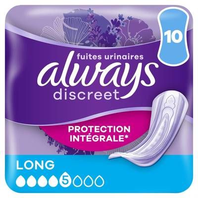 Always Discreet Serviettes Hygiénique Protection Intégrale Normal, 10 pièces