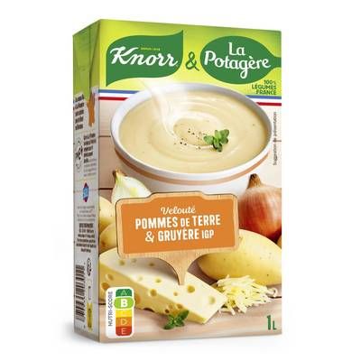 Knorr & La Potagère Soupe Velouté de Pommes de Terre et Gruyère IGP, 1L