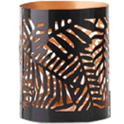 Ambiances Devineau Photophore feuillage tropical noir PM