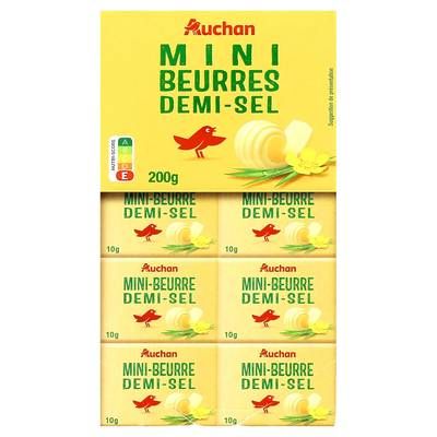 Auchan Mini beurres demi-sel, 20x10g
