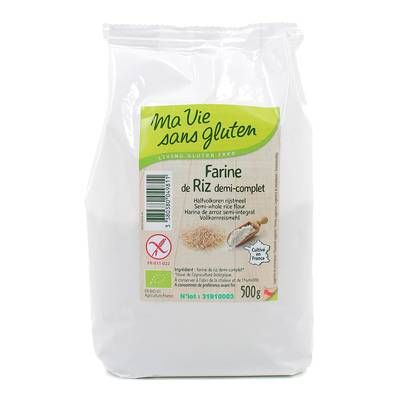 Ma Vie Sans Gluten Farine de riz 1/2 complet, sans gluten,Bio, 500g