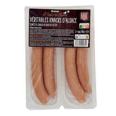 Auchan Terroir Knacks d'Alsace, 4 saucisses - 260g