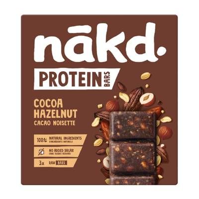 NAKD Barres Protéiné Cacao Noisettes, 3 barres