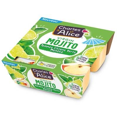 Charles et Alice Compote virgin mojito sans sucre ajouté, 4x97g