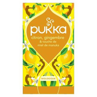 Pukka Infusion Citron Gingembre Miel Bio, 20 sachets