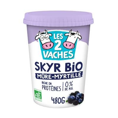 Les 2 Vaches Skyr Bio Mûres Myrtilles, 1x480g