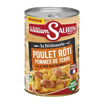 William Saurin Poulet Rôti avec Pommes de Terre et Jus aux Herbes, 400g